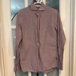 Hugo Boss Red and Black Casual Button Down Shirt